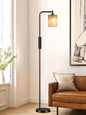 67''Boho Arc Floor Lamp With Remote Control, Rope Shade,
