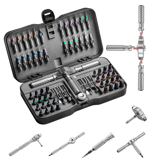 VMAN 66in1 Multifunction Ratchet Screwdriver Set Multi Bits
