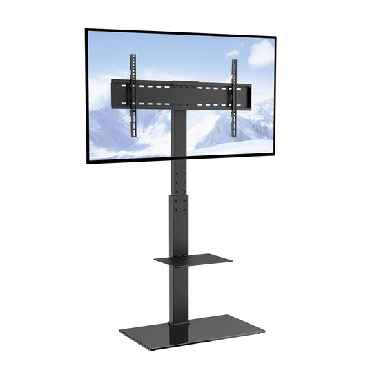 SucceBuy TV Stand Mount Swivel TV Stand for 32-55/ 65/ 85 inch TV Height Adjustable Portable Floor TV Stand Max VESA 600x800mm